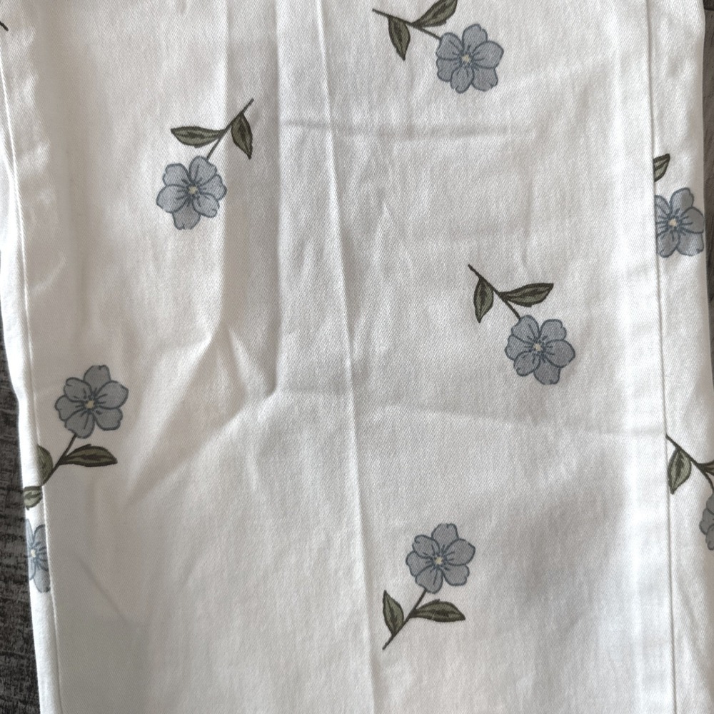 New Bagatelle Collection Floral Pants 8 Ivory Cottagecore Shabby Chic Cropped - Picture 6 of 10